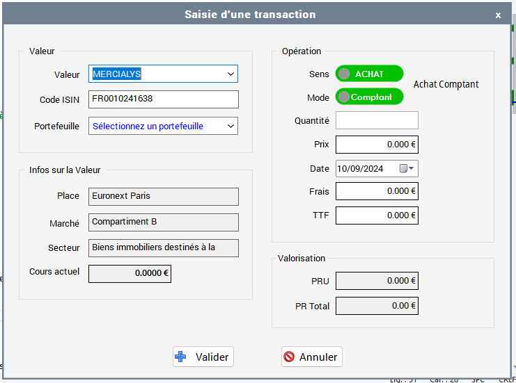 Développement d'un logiciel de suivi de portefeuilles boursiers
